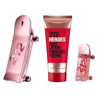 Carolina Herrera 212 Heroes 3 Pcs Set For Women: Eau De Parfum Spray + Eau De Parfum Mini + 3.4 Body Lotion by Carolina Herrera