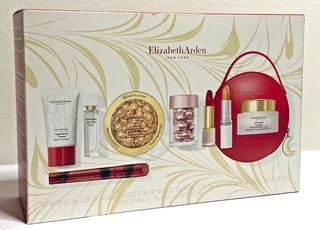Elizabeth Arden 9 Pcs Set: Advanced Ceramide 60 Capsules + Retinol Ceramide 30 Capsules + Advanced Ceramide 1.7 Cream + 0.5 Skin Cream + 0.37 Lip Cream + 0.14 Lipstick Red Door 019 + 0.3 Mascara + White Tea Edt Sp + Hand Bag by Elizabeth Arden