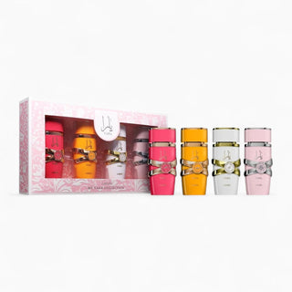 Lattafa Yara 4 Pc Travel Set: 4 × 0.85 Eau De Parfum Spray (Yara + Yara Moi + Yara Tous + Yara Candy)