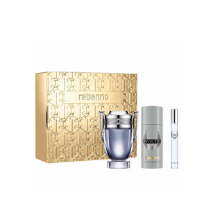 Paco Rabanne Invictus 3 Pcs Set: Eau De Toilette Spray + Eau De Toilette Spray + 5.1 Deodorant Spray (Metal) by Paco Rabanne
