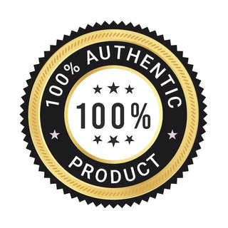 Seal with '100% Authentic Product' text on a white background