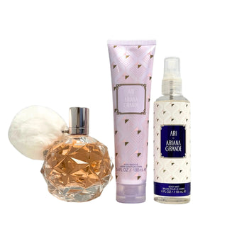 Ariana Grande Ari 3 Pcs Set: Eau De Parfum Spray + Body Mist + 3.4 Body Souffle by Ariana Grande