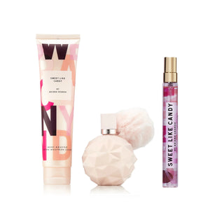 Ariana Grande Sweet Like Candy 3 Pcs Set For Women: Eau De Parfum Spray + Eau De Parfum Spray + 3.4 Body Souffle by Ariana Grande