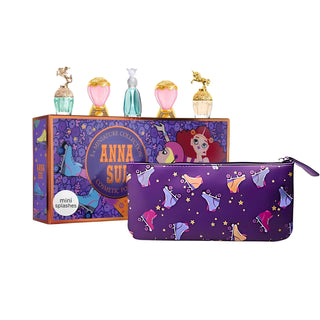 Anna Sui 6 Pc Mini Set For Women: Fantasia Eau De Toilette + Fantasia Mermaid Eau De Toilette + Secret Wish Eau De Toilette + 2 X Sky Eau De Toilette + Pouch by Anna Sui