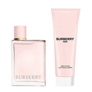 Burberry Her 2 Pcs Set: Eau De Parfum Spray + 2.5 Body Lotion (Hard Red Box) by Burberry