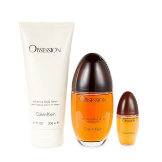 Calvin Klein Obsession 3 Pcs Set For Women: Eau De Parfum Spray + Eau De Parfum Spray + 6.7 Body Lotion by Calvin Klein
