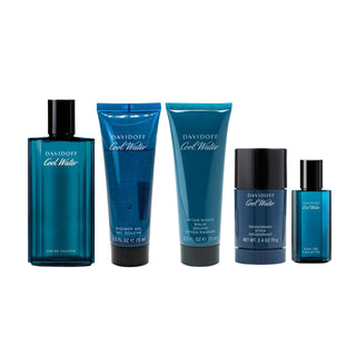 Cool Water 5 Pcs Set For Men: Eau De Toilette Spray + 2.4 Deodorant Stick + 2.5 Shower Gel + 2.5 After Shave Balm + Eau De Toilette Spray by Davidoff