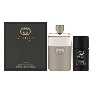Gucci Guilty Pour Homme 2 Pcs Set For Men: Eau De Toilette Spray + 2.4 Deodorant Stick by Gucci