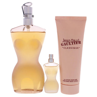 Jean Paul Gaultier Classique 3 Pcs Set For Women: Eau De Toilette Spray + Eau De Toilette Mini + 2.5 Body Lotion by Jean Paul Gaultier