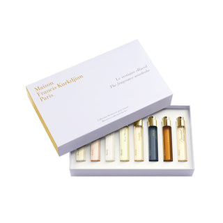 Maison Francis Kurkdjian 8 Pcs Set For Women: Aqua Media Cologne Forte 0.37 + A La Rose 0.37 + 724 0.37 + Petit Matin 0.37 + Gentle Fluidity Gold 0.37 + Oud Satin Mood 0.37 + Grand Soir 0.37 + Baccarat Rouge 540 0.37 All Are Sprays by Maison Francis Kurkdjian