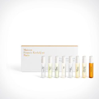 Maison Francis Kurkdjian The Fragrance Wardrobe For Her 8 X Eau De Parfum Spray Set: Amyris Femme + Apom + Aqua Media Cologne Forte + Gentle Fluidity Gold + Petit Matin + Baccarat Rouge 540 + A La Rose + Grand Soir by Maison Francis Kurkdjian