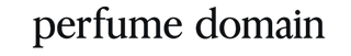 Text 'perfume domain' on a white background
