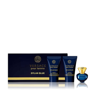 Versace Dylan Blue 3 Pcs Set For Women: Eau De Parfum Mini + 0.8 Sublime Bath And Shower Gel + 0.8 Sublime Body Lotion by Versace